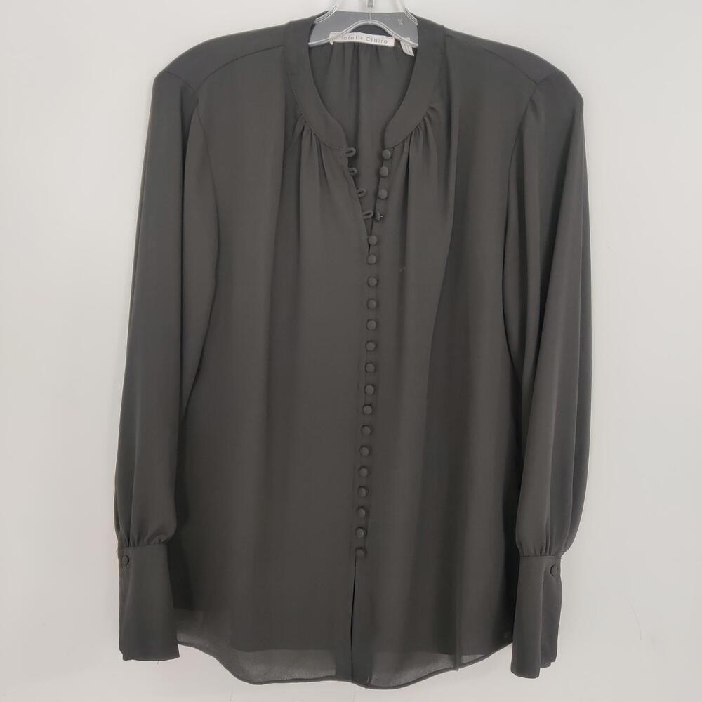 Violet + Claire Women's Black Blouse Size Medium Business Casual Office